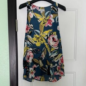 Allison Joy Floral Tank Top - Blue, Yellow, Pink